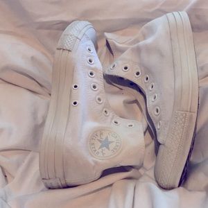White High Top Converse size 8 1/2 women’s
